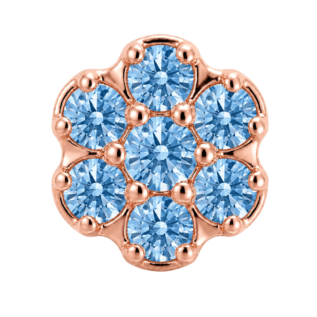 Rounded Flower - 14K Gold Threadless/Threaded - piercing-zone.com