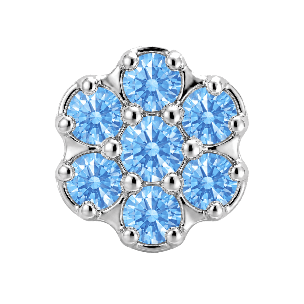 Rounded Flower - 14K Gold Threadless/Threaded - piercing-zone.com