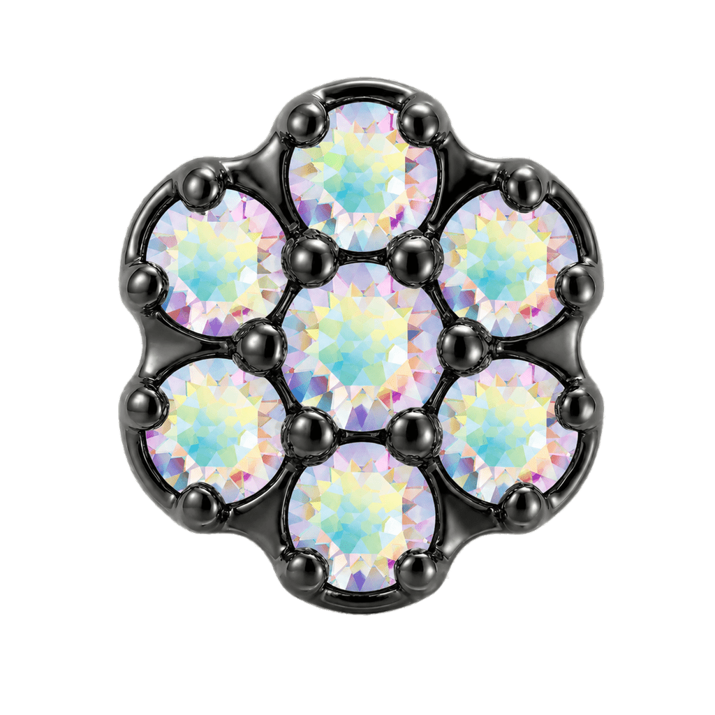 Rounded Flower - 14K Gold Threadless/Threaded - piercing-zone.com