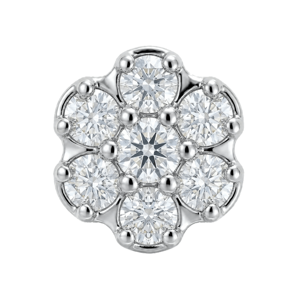 Rounded Flower - 14K Gold Threadless/Threaded - piercing-zone.com