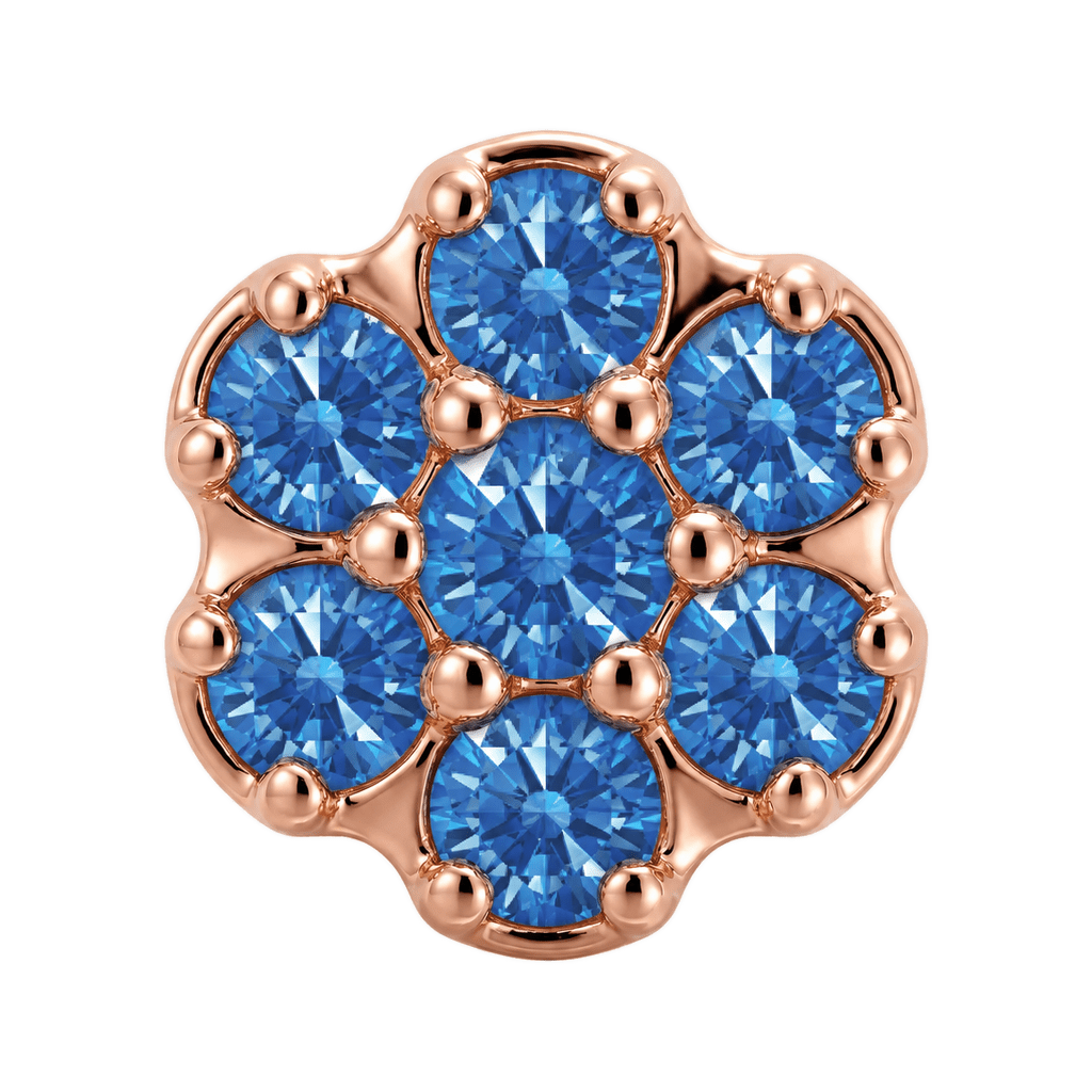 Rounded Flower - 14K Gold Threadless/Threaded - piercing-zone.com