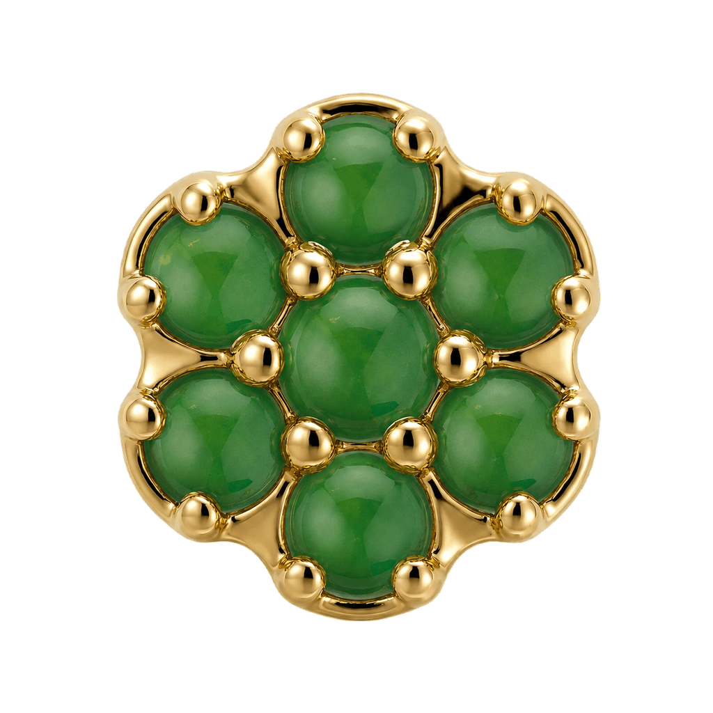 Rounded Flower - 14K Gold Threadless/Threaded - piercing-zone.com