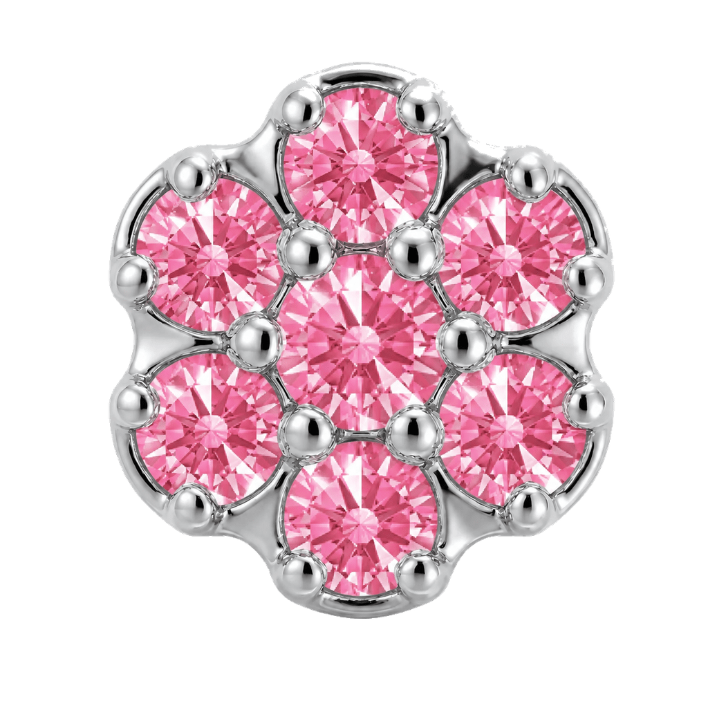 Rounded Flower - 14K Gold Threadless/Threaded - piercing-zone.com