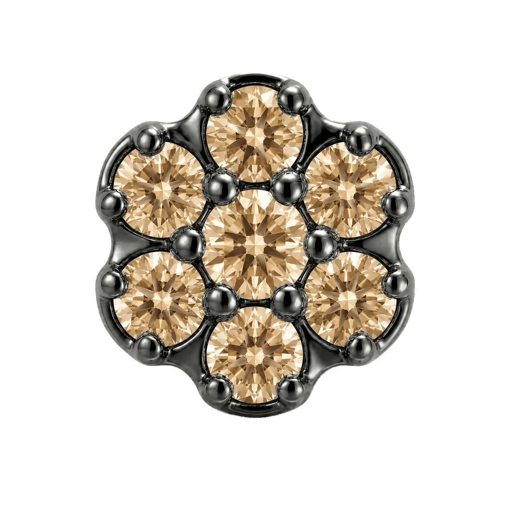 Rounded Flower - 14K Gold Threadless/Threaded - piercing-zone.com