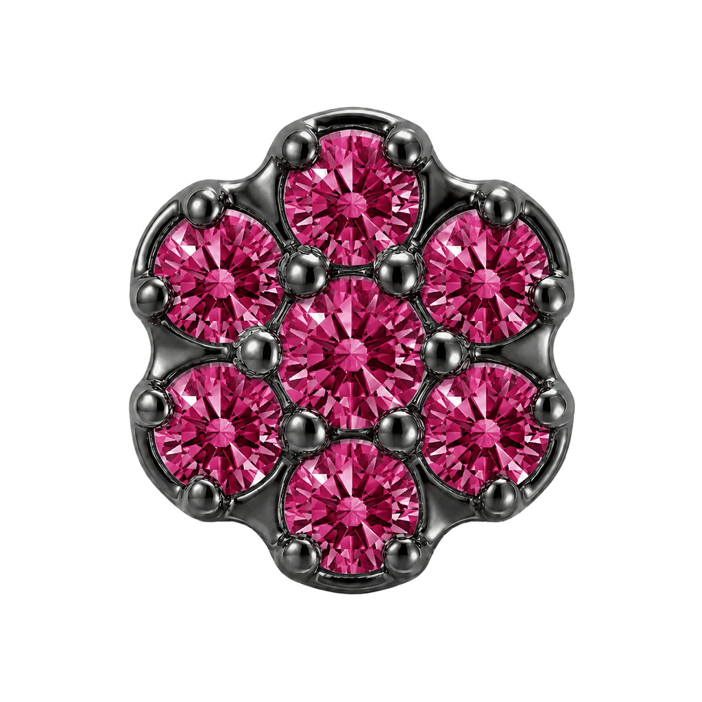Rounded Flower - 14K Gold Threadless/Threaded - piercing-zone.com