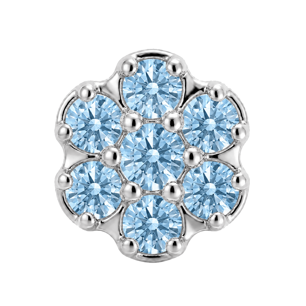 Rounded Flower - 14K Gold Threadless/Threaded - piercing-zone.com