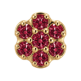Rounded Flower - 14K Gold Threadless/Threaded - piercing-zone.com