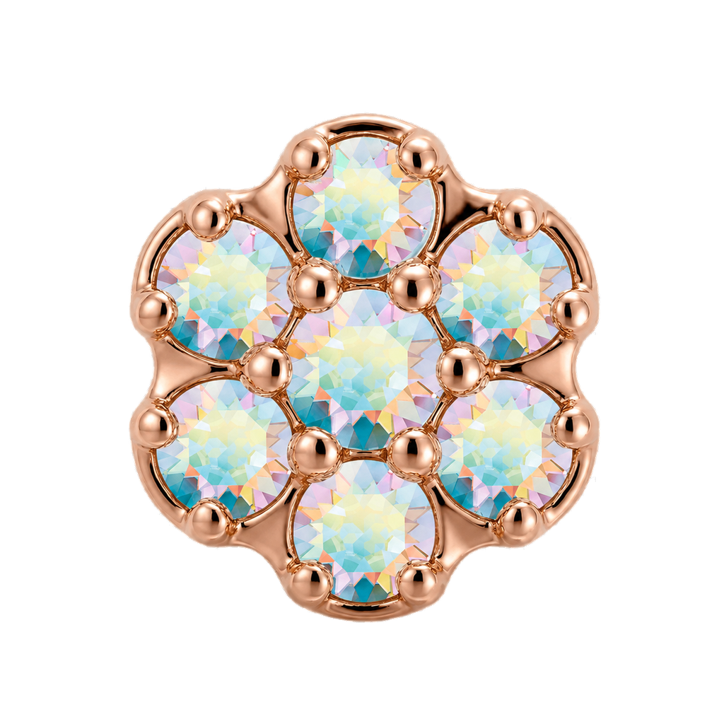 Rounded Flower - 14K Gold Threadless/Threaded - piercing-zone.com