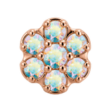 Rounded Flower - 14K Gold Threadless/Threaded - piercing-zone.com