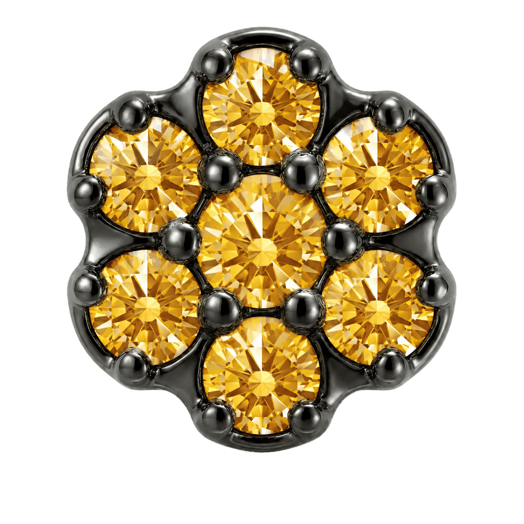 Rounded Flower - 14K Gold Threadless/Threaded - piercing-zone.com