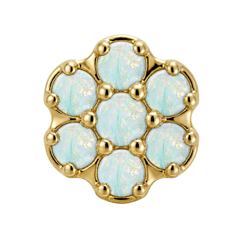 Rounded Flower - 14K Gold Threadless/Threaded - piercing-zone.com