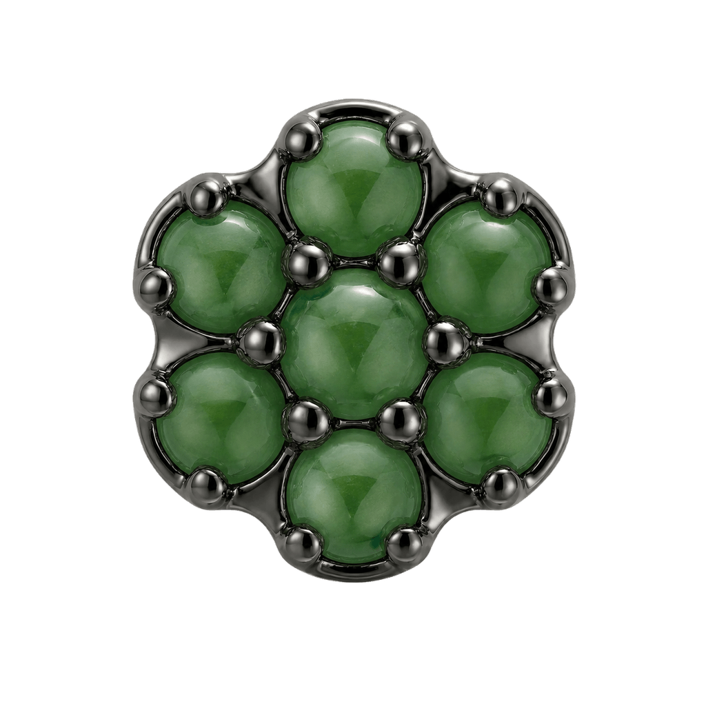 Rounded Flower - 14K Gold Threadless/Threaded - piercing-zone.com