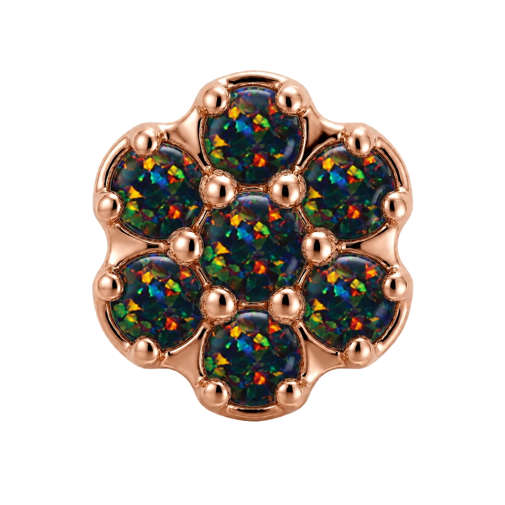 Rounded Flower - 14K Gold Threadless/Threaded - piercing-zone.com
