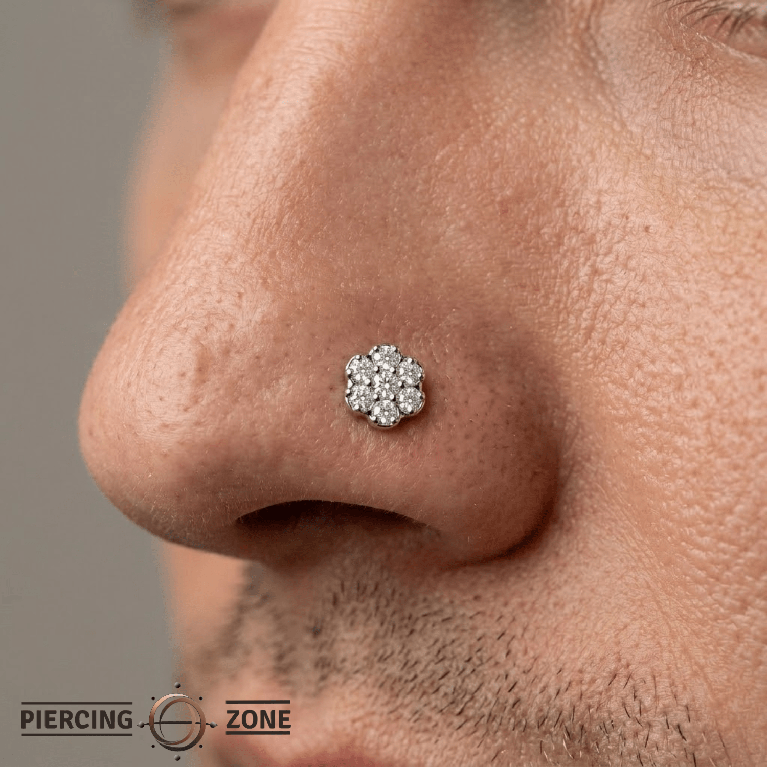 Rounded Flower - 14K Gold Threadless/Threaded - piercing - zone.com