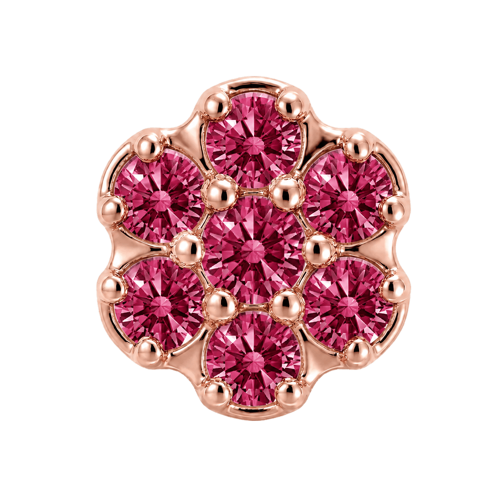 Rounded Flower - 14K Gold Threadless/Threaded - piercing-zone.com
