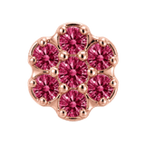 Rounded Flower - 14K Gold Threadless/Threaded - piercing-zone.com