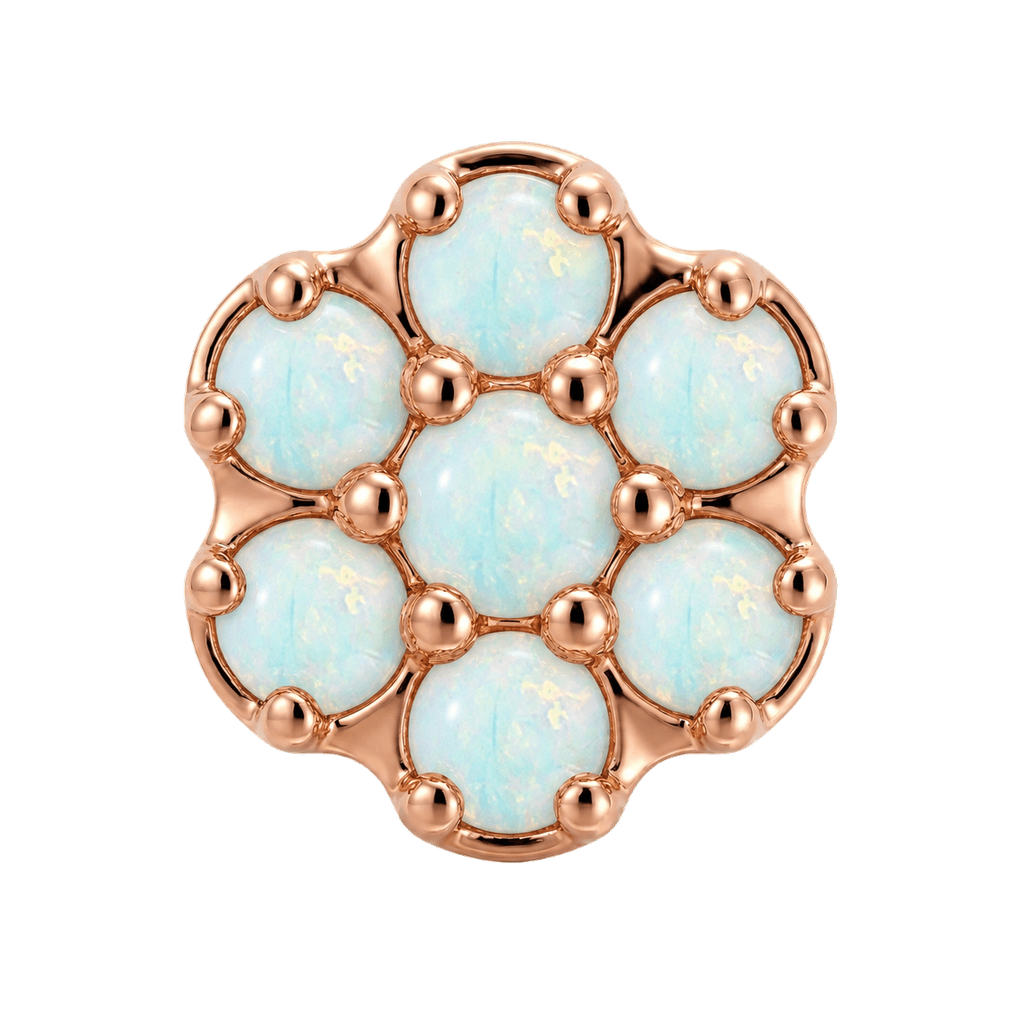 Rounded Flower - 14K Gold Threadless/Threaded - piercing-zone.com