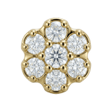 Rounded Flower - 14K Gold Threadless/Threaded - piercing - zone.com