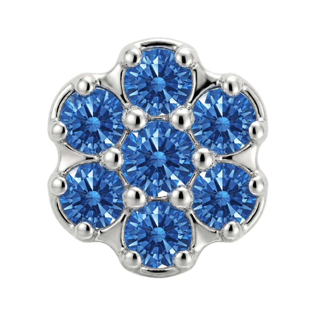 Rounded Flower - 14K Gold Threadless/Threaded - piercing-zone.com