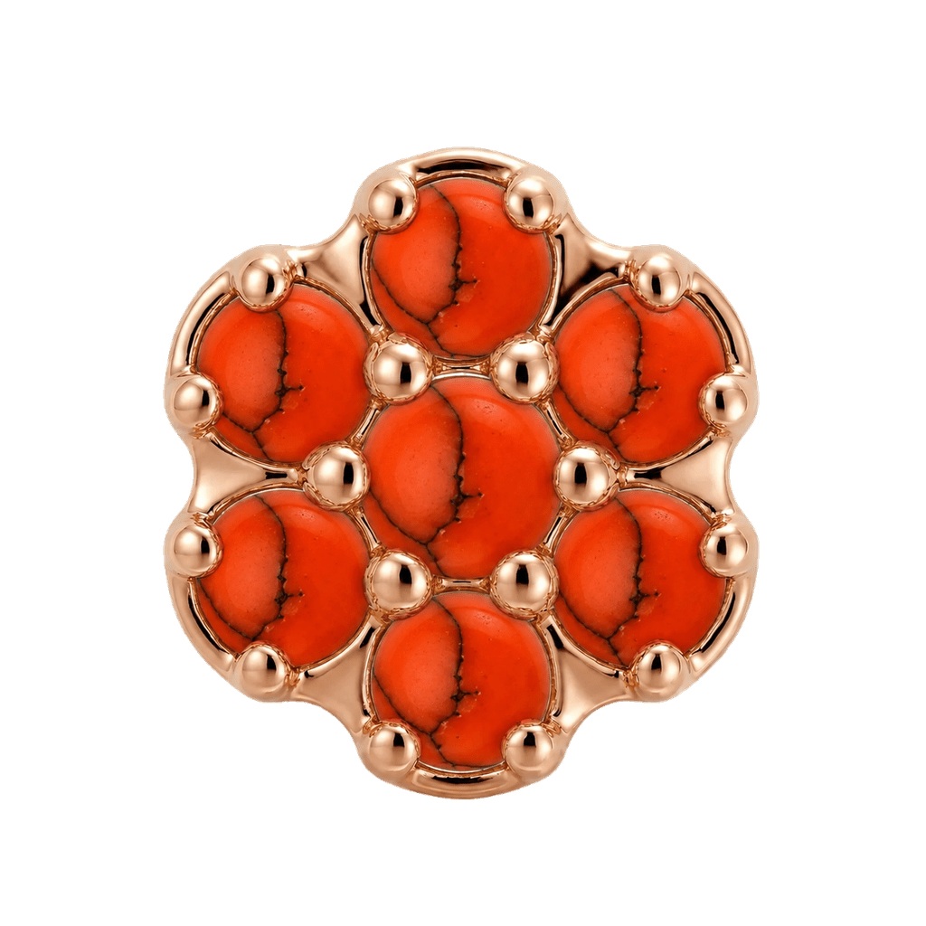 Rounded Flower - 14K Gold Threadless/Threaded - piercing-zone.com