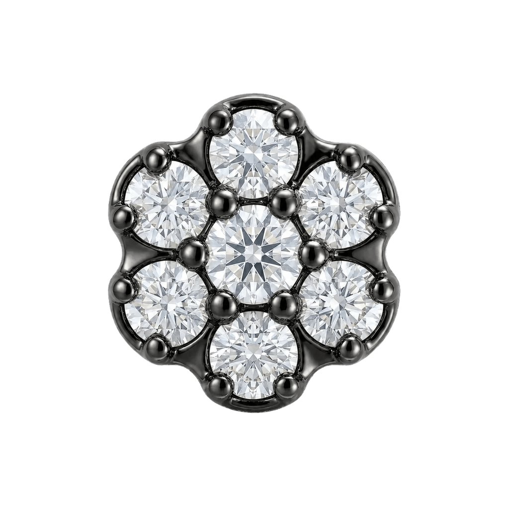 Rounded Flower - 14K Gold Threadless/Threaded - piercing-zone.com