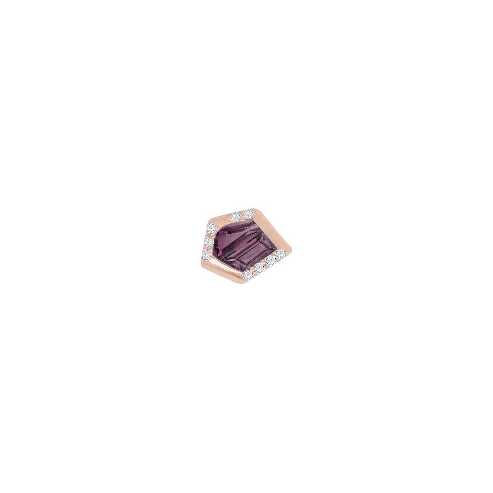 Route – Amethyst – 14K Gold Threadless End - piercing - zone.com