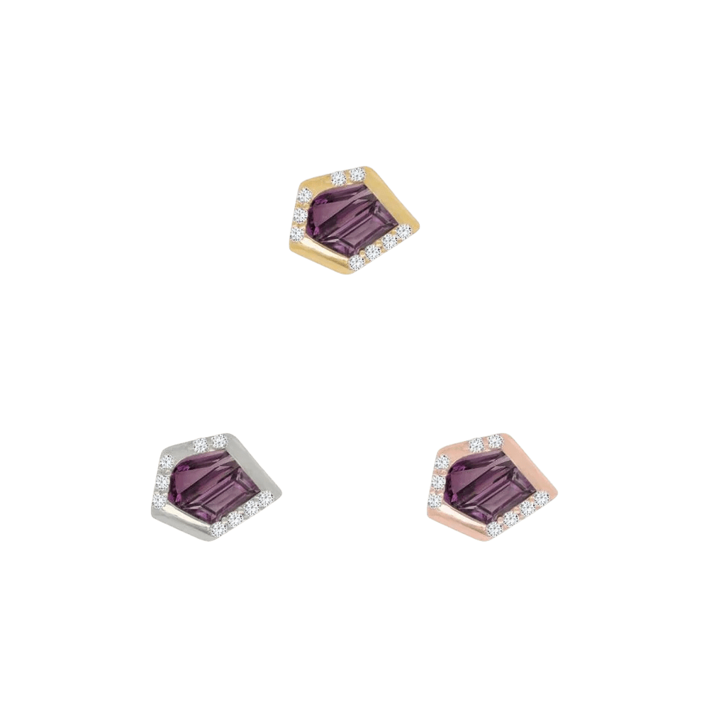 Route – Amethyst – 14K Gold Threadless End - piercing - zone.com