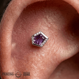 Route – Amethyst – 14K Gold Threadless End - piercing - zone.com