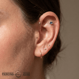 Route – London Blue Topaz – 14K Gold Threadless End - piercing - zone.com