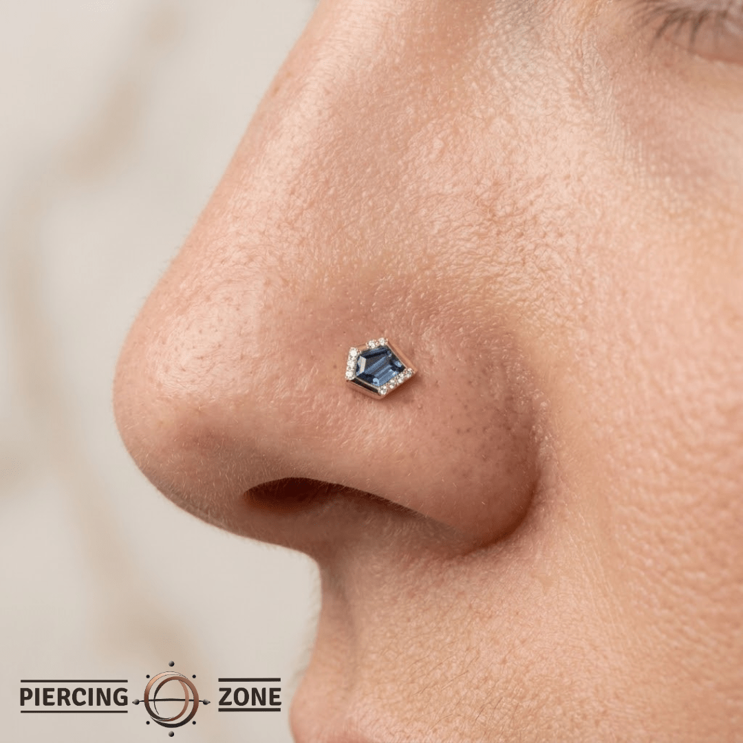 Route – London Blue Topaz – 14K Gold Threadless End - piercing - zone.com