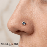 Route – London Blue Topaz – 14K Gold Threadless End - piercing - zone.com