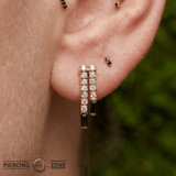 Rule Breaker – Black Spinel & CZ – 14K Gold Threadless End - piercing - zone.com