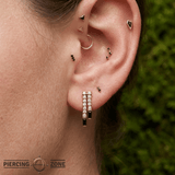 Rule Breaker – Black Spinel & CZ – 14K Gold Threadless End - piercing - zone.com