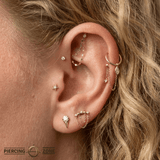Rumors – CZ Triangle – 14K Gold Threadless End - piercing - zone.com