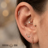 Ruth – 14K/18K Gold Triple Marquise Threadless End - piercing - zone.com