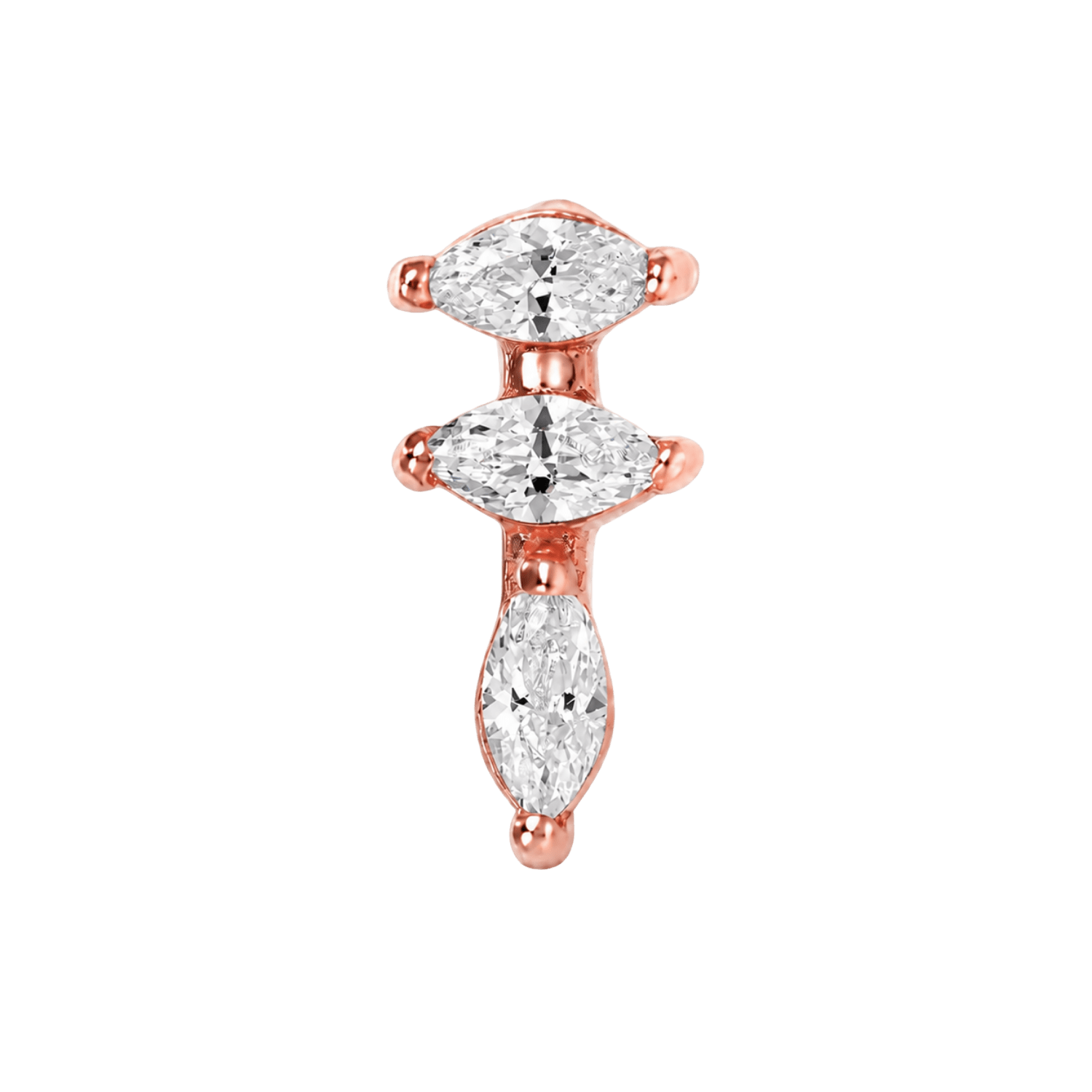 Ruth – 14K Gold Threadless/Threaded End - piercing-zone.com