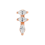 Ruth – 14K/18K Gold Triple Marquise Threadless End