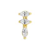 Ruth – 14K/18K Gold Triple Marquise Threadless End