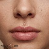 Rutilated Quartz Pear – 14K Gold Threadless End - piercing - zone.com