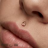 Rutilated Quartz Pear – 14K Gold Threadless End - piercing - zone.com