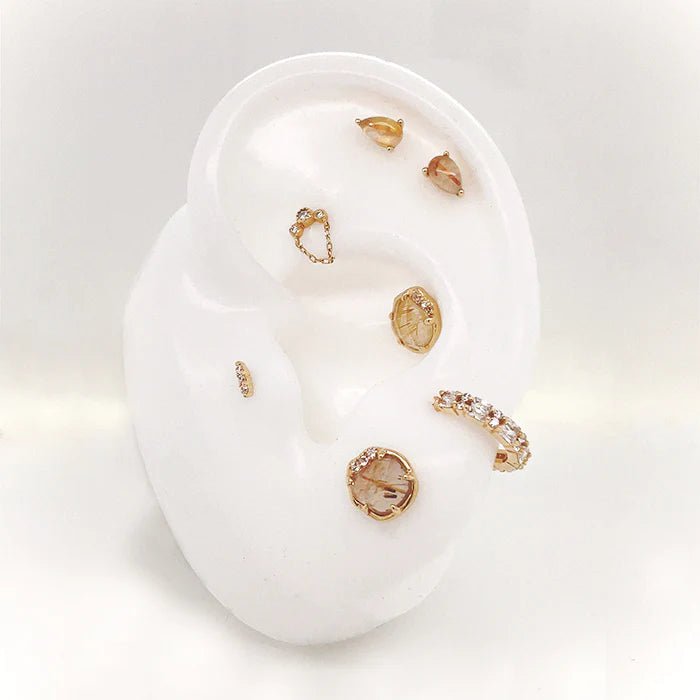 RUTILATED QUARTZ PRONG - THREADLESS END piercing-zone.com