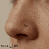 Rutilated Quartz Prong – 14K Gold Threadless End - piercing - zone.com