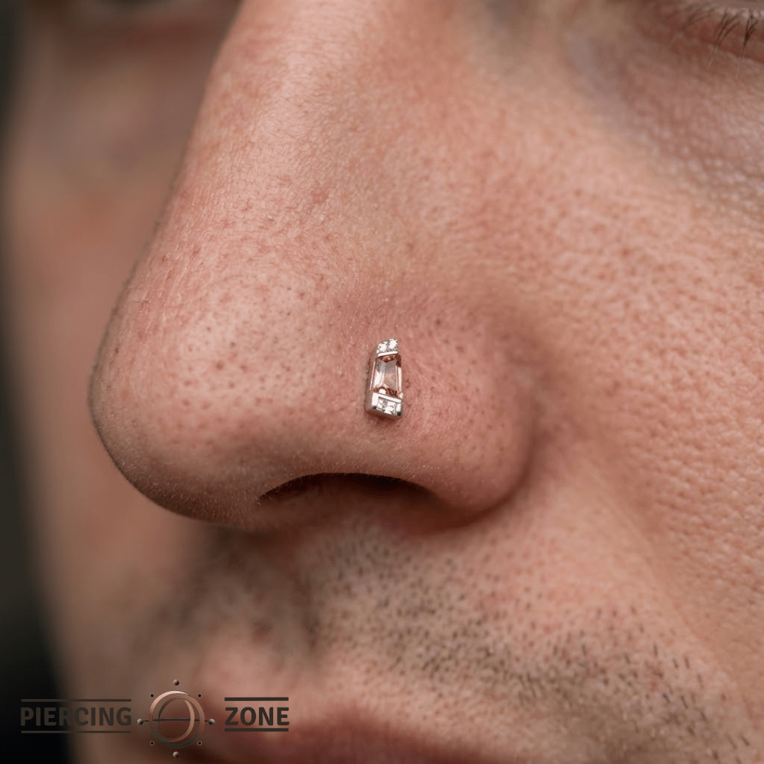 Saboteur – Garnet – 14K Gold Threadless End - piercing - zone.com