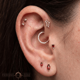 Saboteur – Garnet – 14K Gold Threadless End - piercing - zone.com