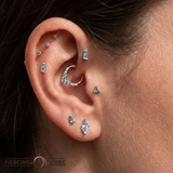 Saboteur – London Blue Topaz – 14K Gold Threadless End - piercing - zone.com