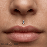 Saboteur – London Blue Topaz – 14K Gold Threadless End - piercing - zone.com