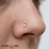 Saboteur – Orange Garnet – 14K Gold Threadless End - piercing - zone.com