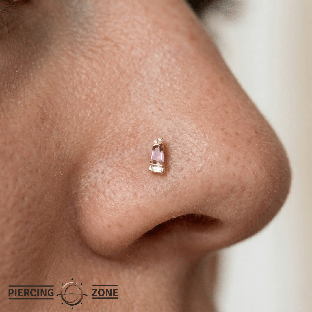Saboteur – Pink Tourmaline – 14K Gold Threadless End - piercing - zone.com