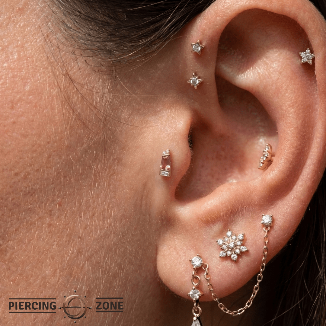 Saboteur – Pink Tourmaline – 14K Gold Threadless End - piercing - zone.com