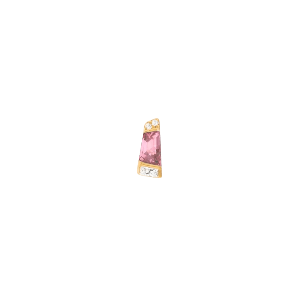 Saboteur – Pink Tourmaline – 14K Gold Threadless End - piercing - zone.com